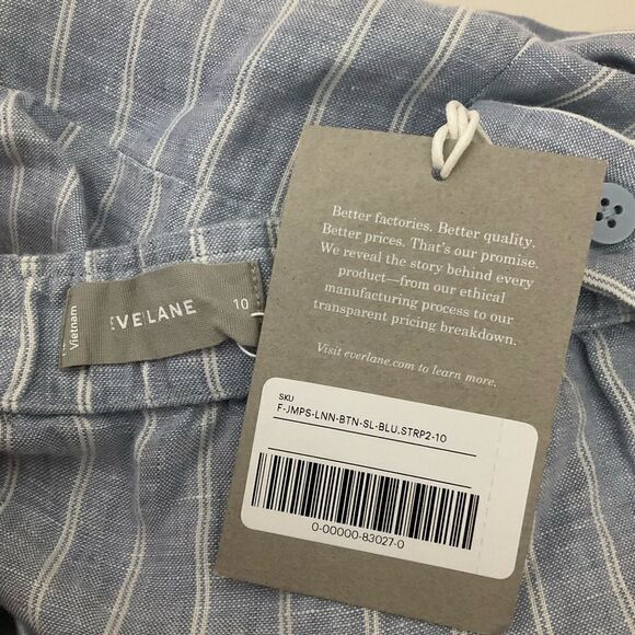 Everlane Blue Striped Jumpsuit - Picture 3 of 5